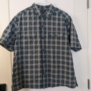 Eddie Bauer Short Sleeve Plaid Shirt, Men's Large